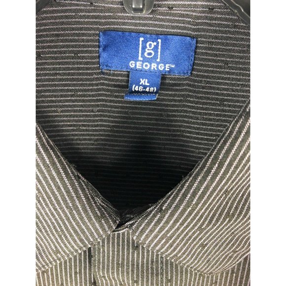 George Men's XL Short Sleeve Button Up Multicolor Bird Eye Polyester Shirt A11 - Picture 2 of 4